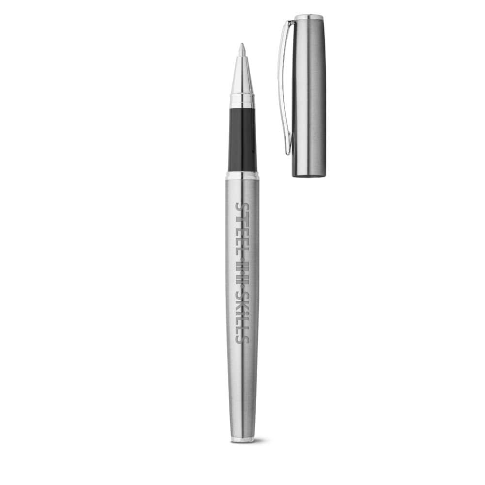 ELLA. Rull- och kulspetspenna med kropp i rostfritt stål (53 % rSS) med klämma - Bild 2