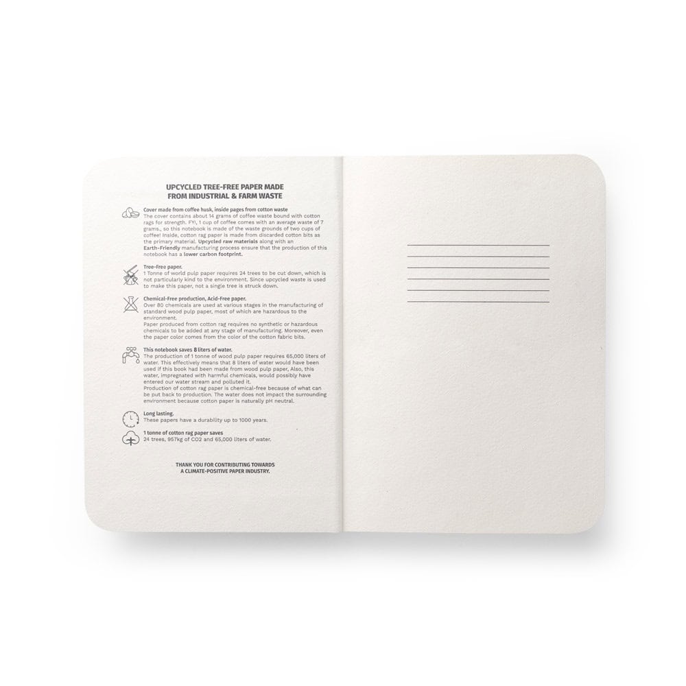 COFFEEPAD SEMI-RIGID. A5-anteckningsblock med halvstyvt omslag tillverkat av avfall från kaffeskal (65%) - Bild 8