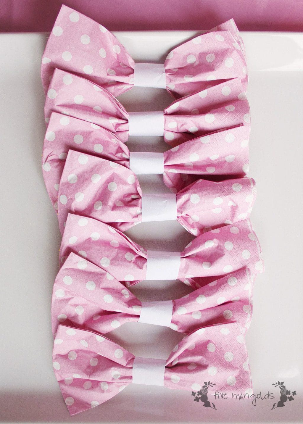 Baby Girl Bow Birthday Party Napkin Rings