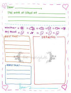 Letter to Grandma Printable Template Girl | Five Marigolds