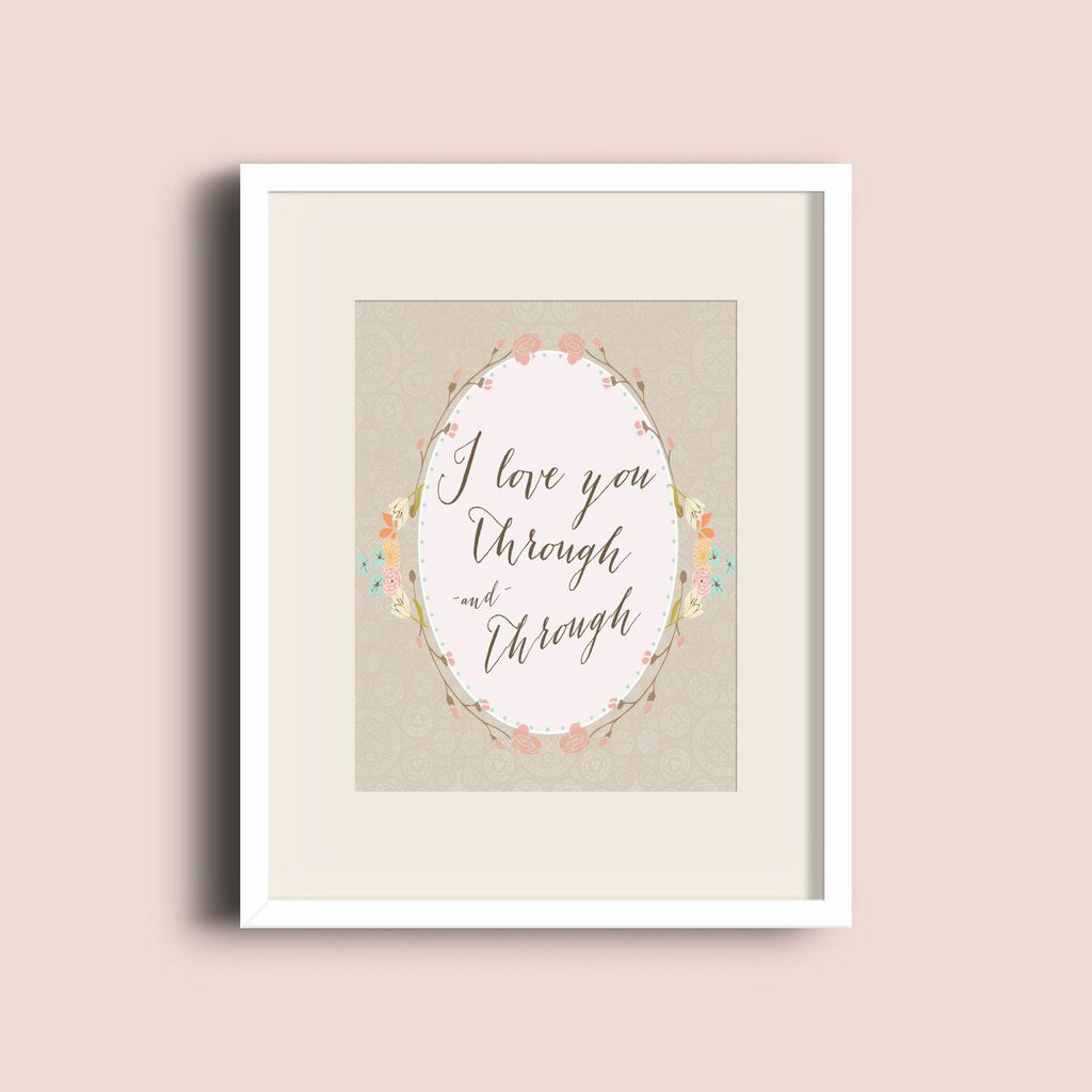I love You Through and Through Free Printable Artwork Download | Five Marigolds