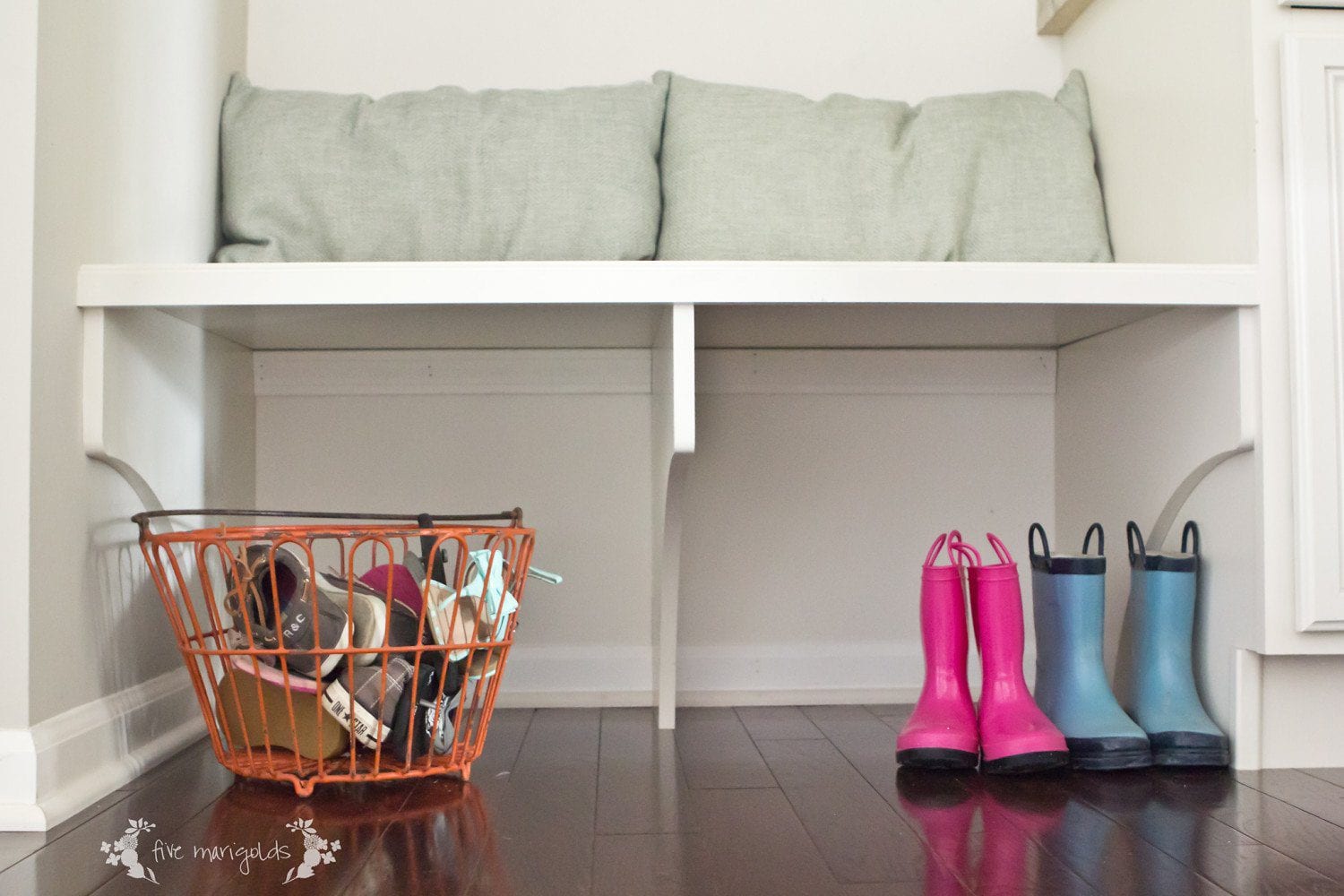 Mud Room Bench Storage | Five Marigolds