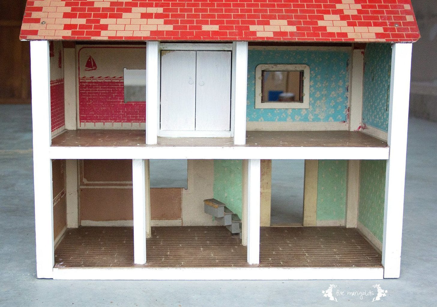 Vintage Doll House Makeover Before | Five Marigolds
