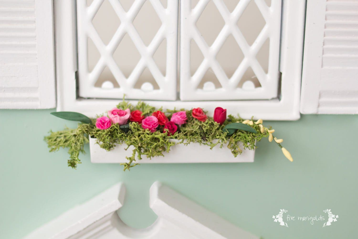 Vintage Dollhouse Makeover Part II Exterior | Five Marigolds