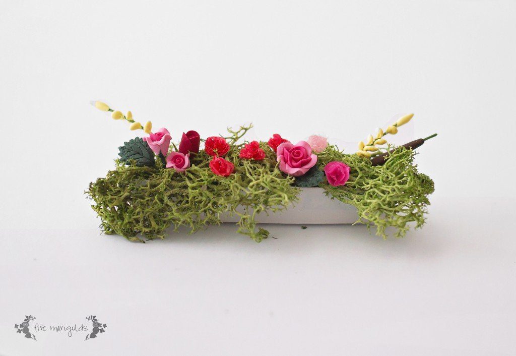 DIY Miniature Dollhouse Window Flower Box | www.fivemarigolds.com