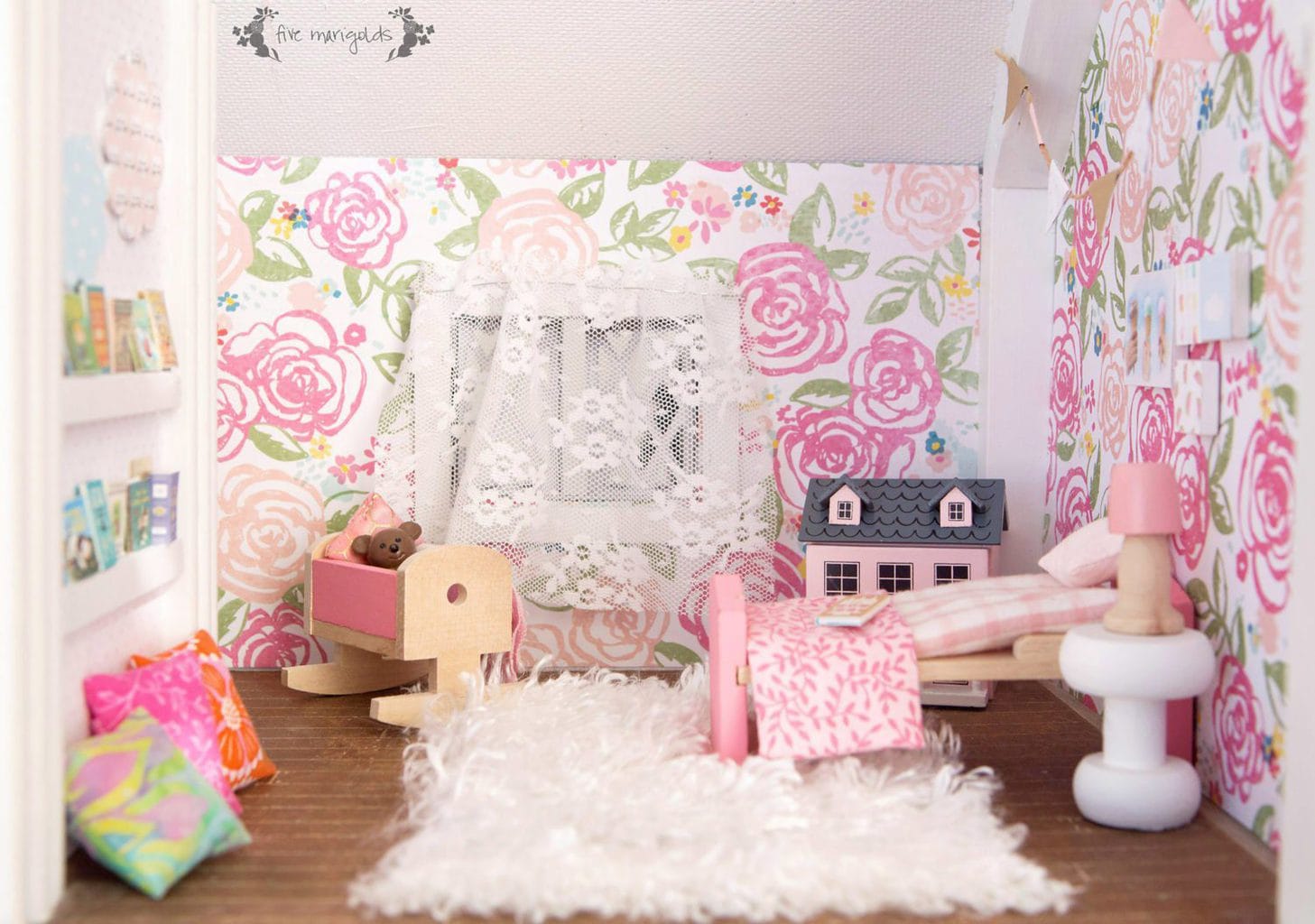 Vintage Dollhouse Girl Room Remodel | www.fivemarigolds.com