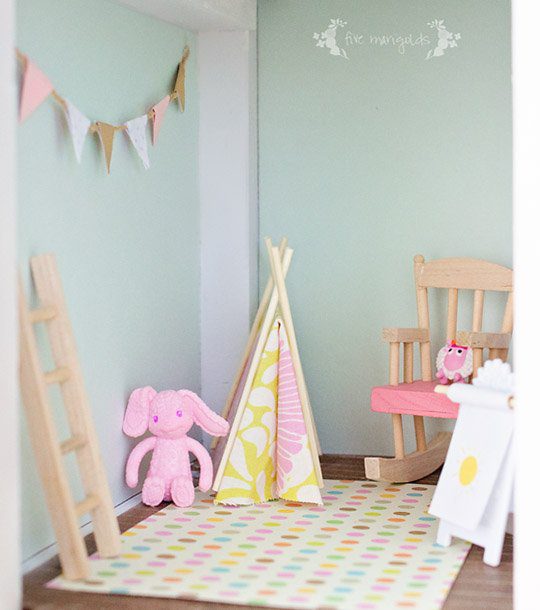 Vintage Dollhouse Play Room Remodel | Five Marigolds