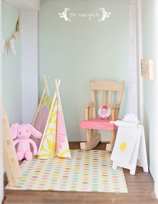 Vintage Dollhouse Play Room Remodel | Five Marigolds