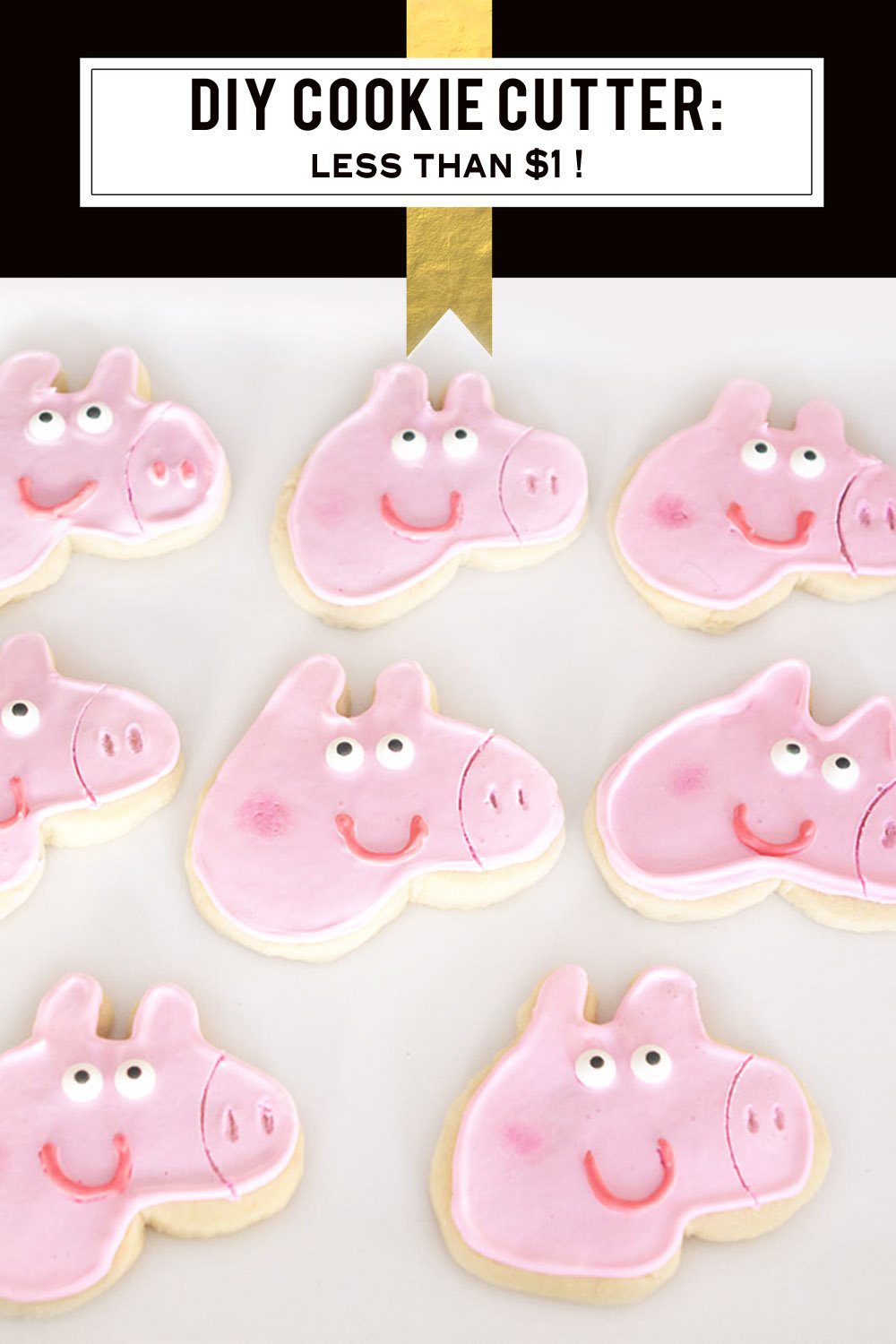 DIY Peppa Pig Custom Cookie Cutter Tutoral $1 | Five Marigolds