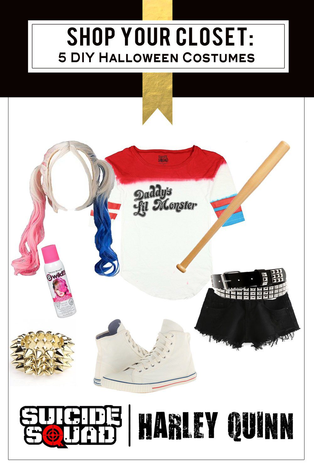 Shop Your Closet for Halloween: 5 Free and Fabulous Costumes Pokemon Ash Ketchum, Suicide Squad Harley Quinn, Game of Thrones Shae and Khaleesi, Happy Love Cat Emoji | Five Marigolds