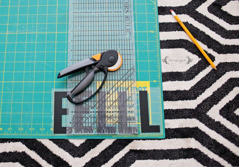 cutting the strips for the letter board