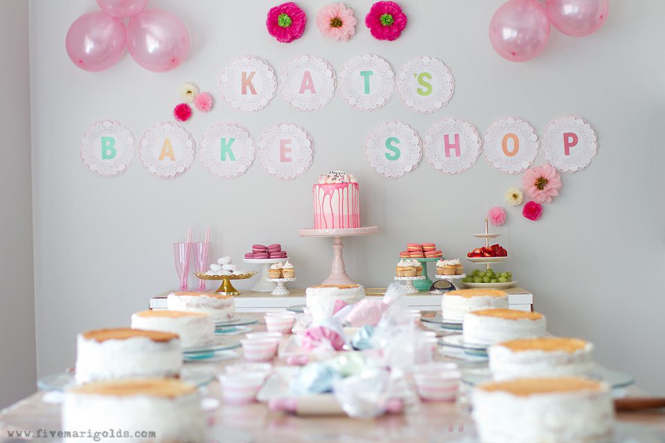 Cake Bake Shop Birthday Party for Girls | Five Marigolds