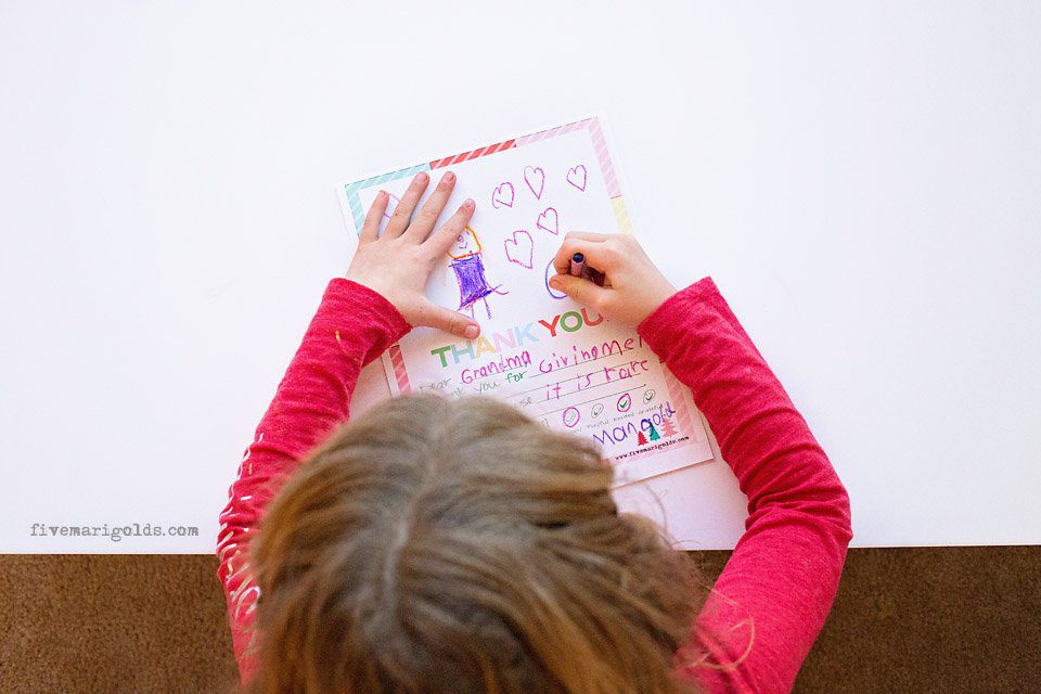 Christmas Thank You Note Template for Kids | Five Marigolds