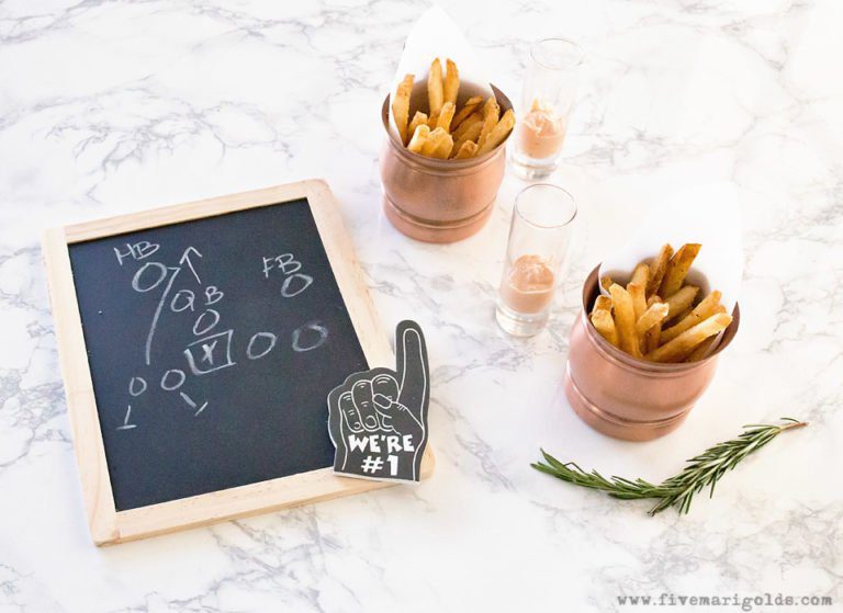Baked Rosemary Garlic Fries with Fancy Dipping Sauce appetizer recipe #ad #KetchupWithFrenchs