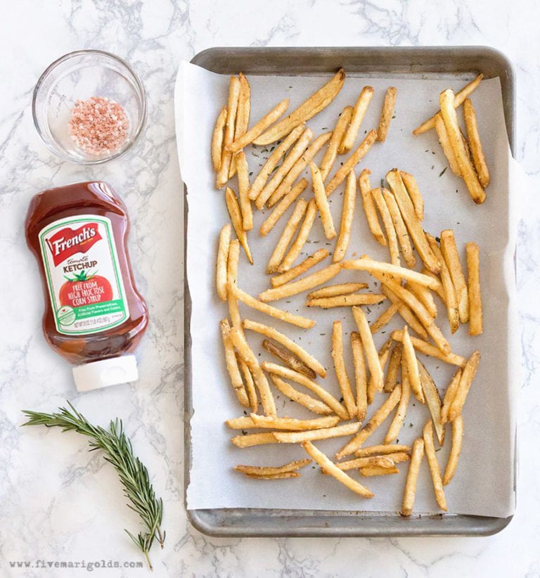 Baked Rosemary Garlic Fries with Fancy Dipping Sauce appetizer recipe #ad #KetchupWithFrenchs