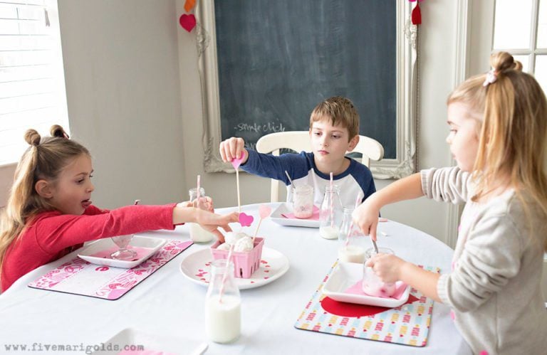 No-Sew Chair Cover and DIY Valentines | Five Marigolds
