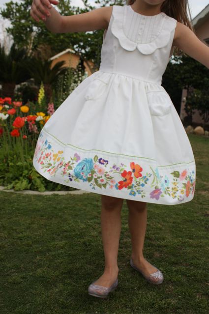vintage sheet sun dress for kids