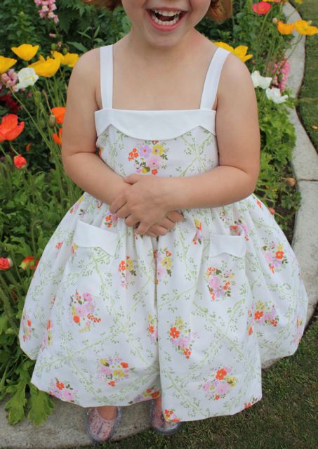 vintage sheet sun dress for kids