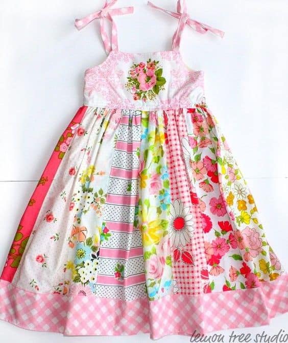 vintage sheet sun dress for kids