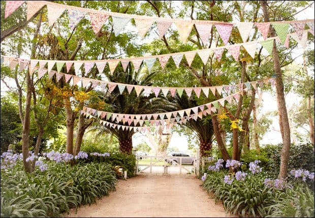 bunting made from vintage sheets