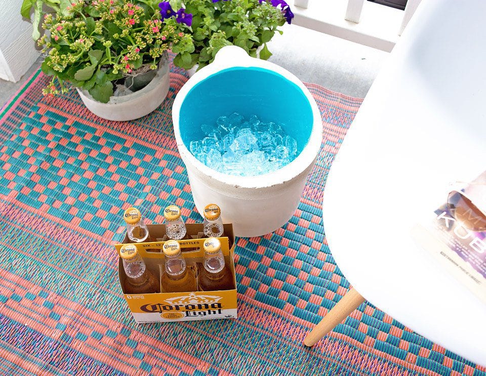 DIY Industrial Cooler + Convertible Planter for less than $10 | Five Marigolds #SummertimeCerveza #ad
