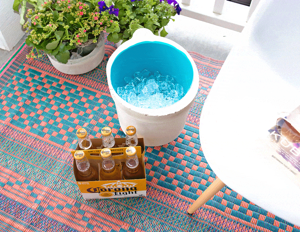 DIY Industrial Cooler + Convertible Planter for less than $10 | Five Marigolds #SummertimeCerveza #ad