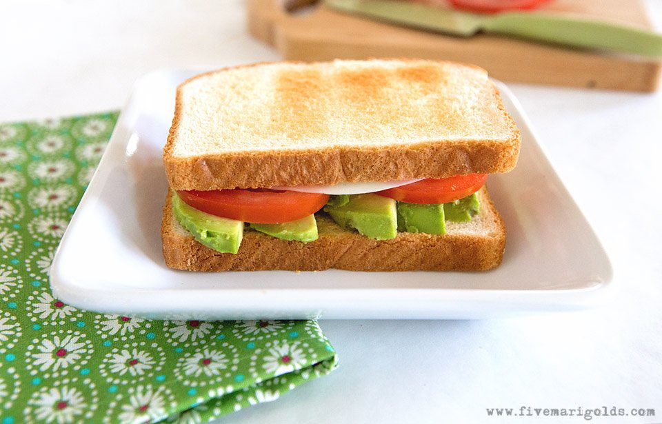 AVOCADO TOAST SANDWICH: Simple Sliced Sandwich | Five Marigolds