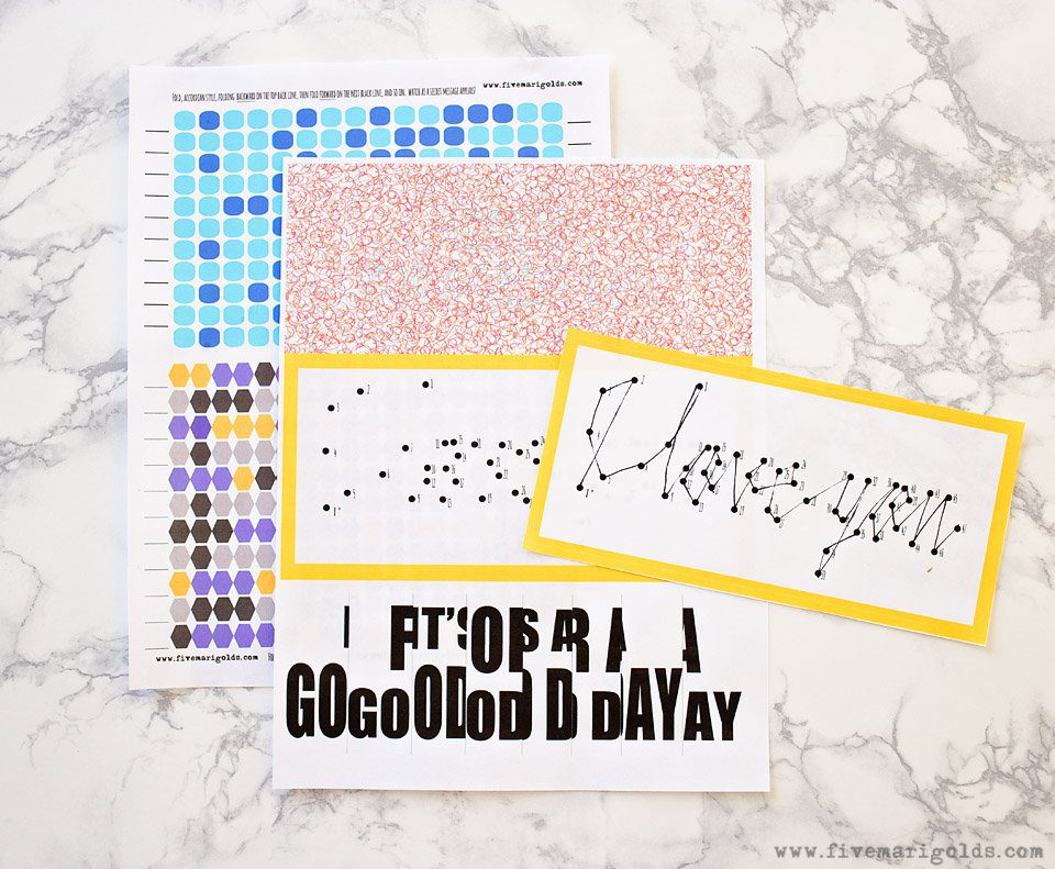 Secret Message Lunchbox Notes | Five Marigolds