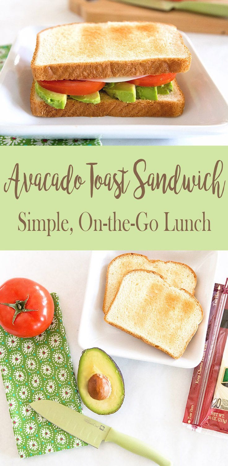 AVOCADO TOAST SANDWICH: Simple on-the-go meal with the flavors of avocado, tomato and provolone. | Five Marigolds #SargentoAtMeijer #IC ad