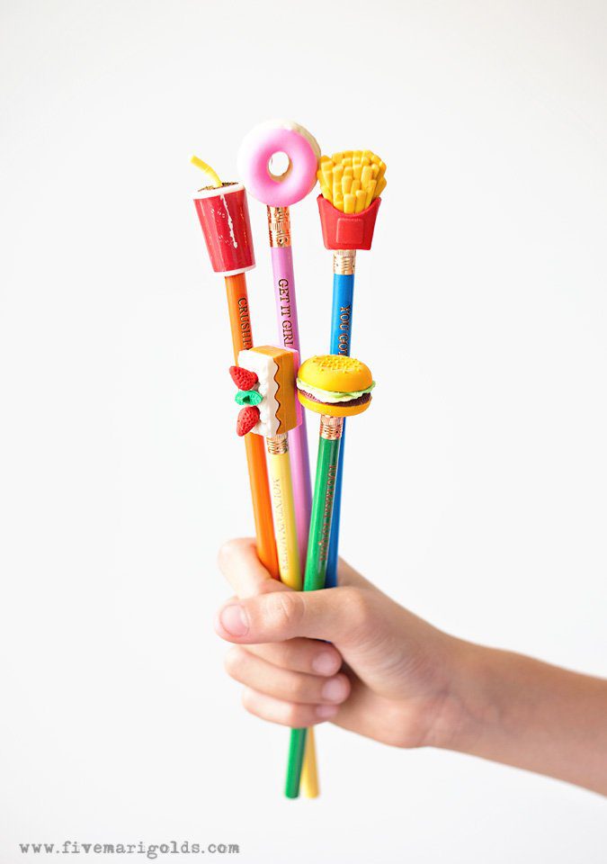 DIY School Supplies: Easy Custom Pencils and Toppers for BTS Gifts | Five Marigolds