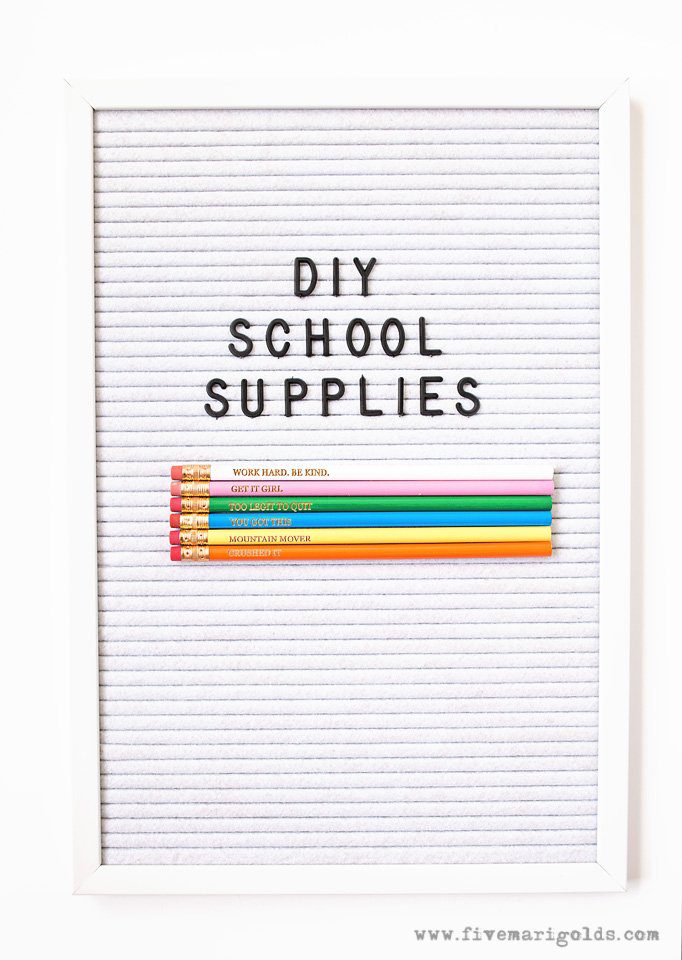 DIY School Supplies: Easy Custom Pencils and Toppers for BTS Gifts | Five Marigolds
