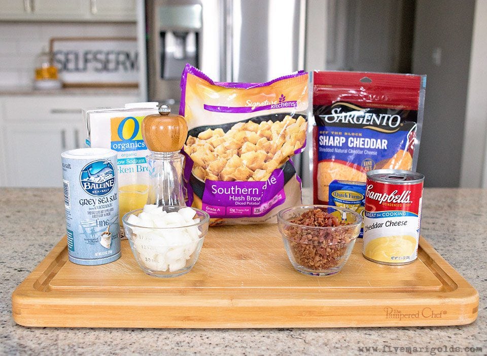 Slow cooker potato soup. Quick, easy comfort food.