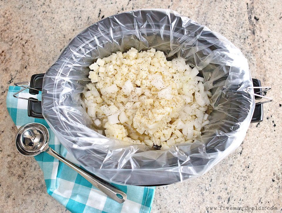 Slow cooker potato soup. Quick, easy comfort food.