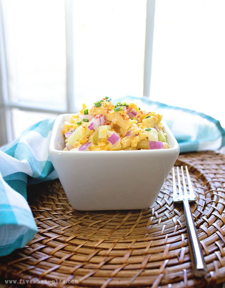 Deviled Egg Pasta Salad | Five Marigolds