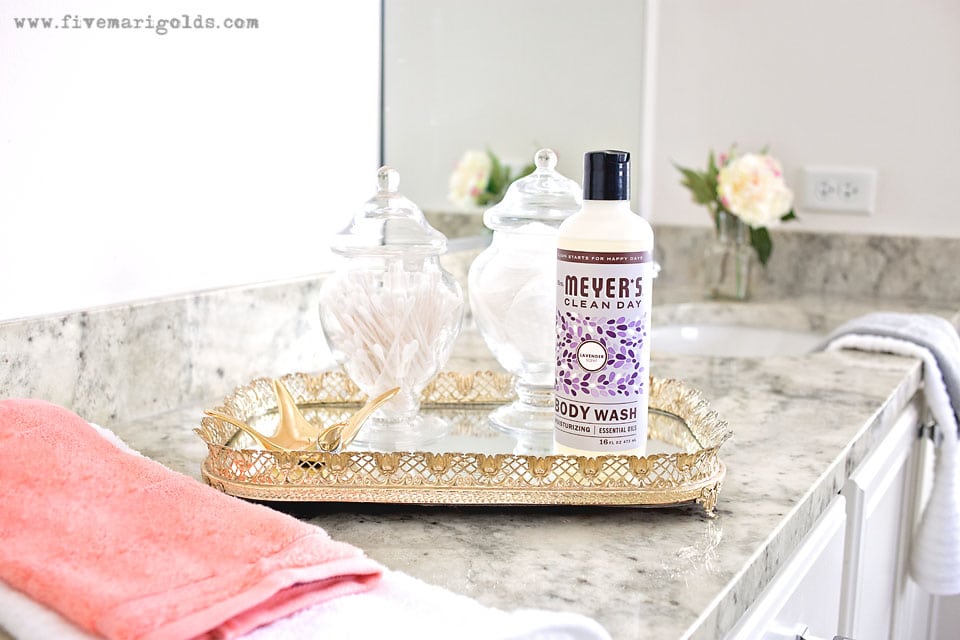 Master Bathroom Mini Makeover. One Bathroom, styled two ways for spring