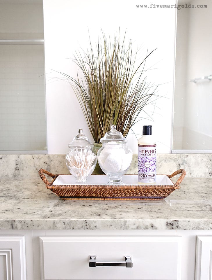 Master Bathroom Mini Makeover. One Bathroom, styled two ways for spring