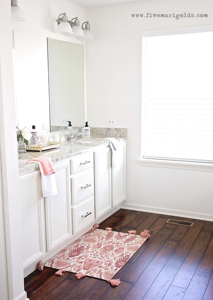 Master Bathroom Mini Makeover. One Bathroom, styled two ways for spring