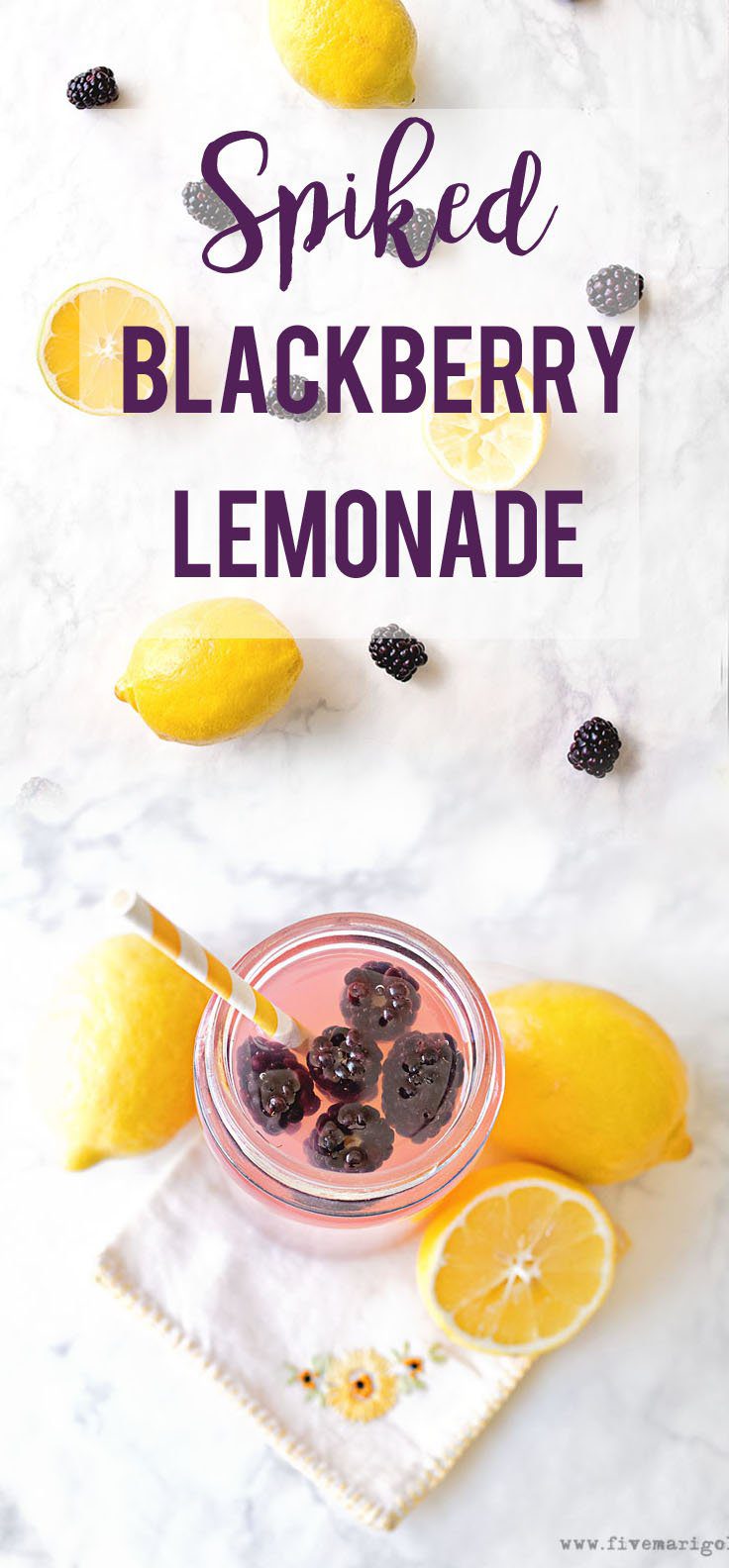 Spiked BlackBerry Lemonade Pina Colada Float | Five Marigolds