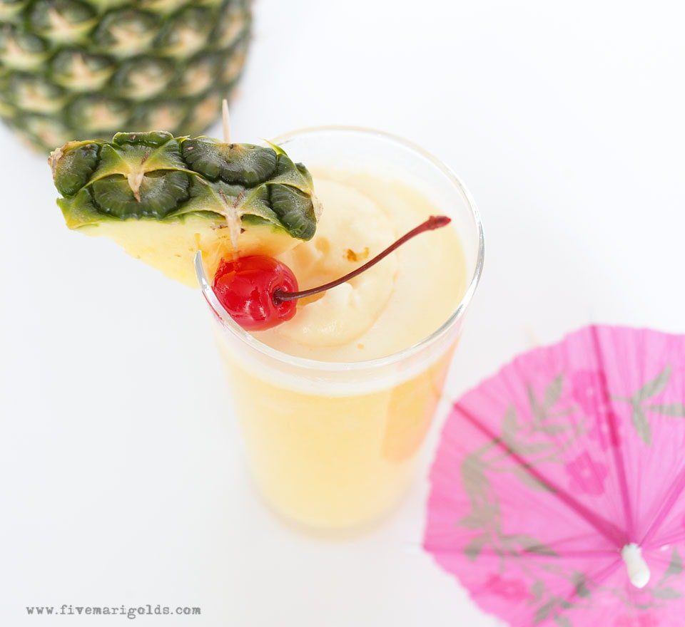 Spiked BlackBerry Lemonade Pina Colada Float | Five Marigolds