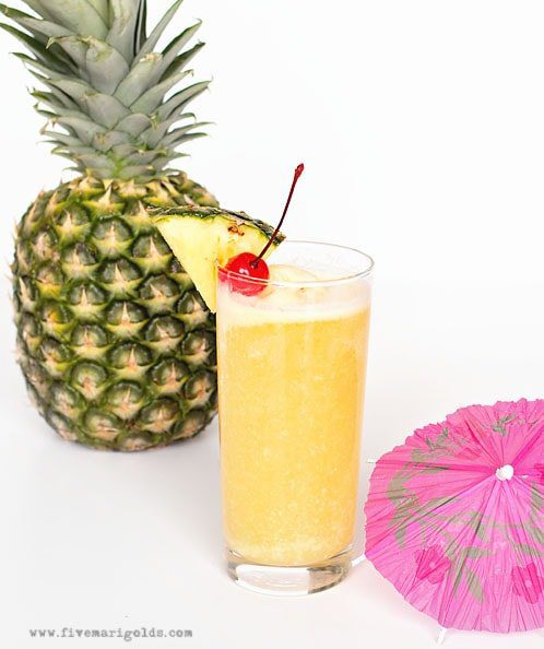 Spiked BlackBerry Lemonade Pina Colada Float | Five Marigolds