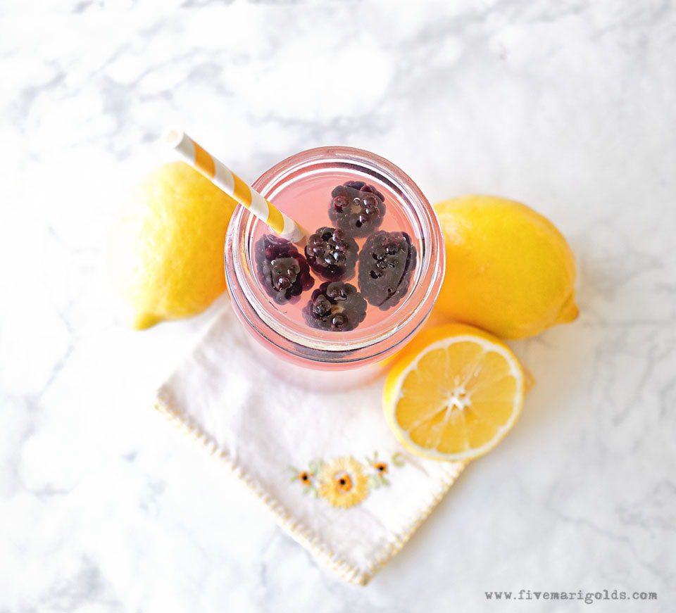 Spiked BlackBerry Lemonade Pina Colada Float | Five Marigolds
