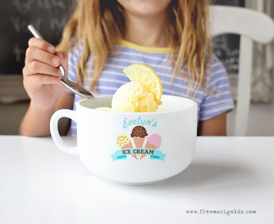 Creamy Lemon Vanilla Ice Cream | Five Marigolds