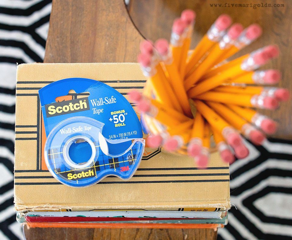 Back To School Countdown Banner with old fashioned library cards | Five Marigolds