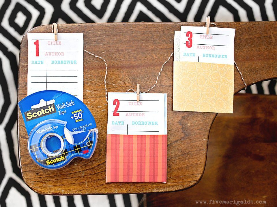 Back To School Countdown Banner with old fashioned library cards | Five Marigolds