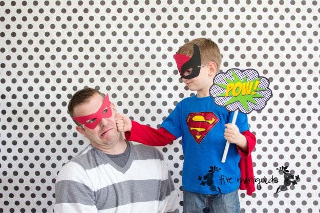 Super Hero Comic Book Photo Booth | Five Marigolds