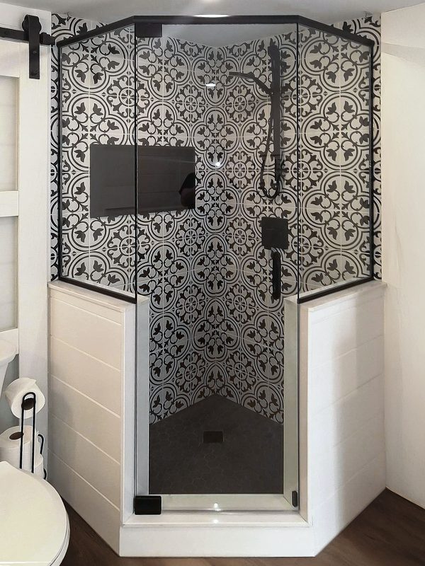 project fort showers angled corner wrap black channels swing