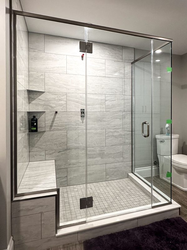 project fort showers chrome channels flush to bench swing wrap around