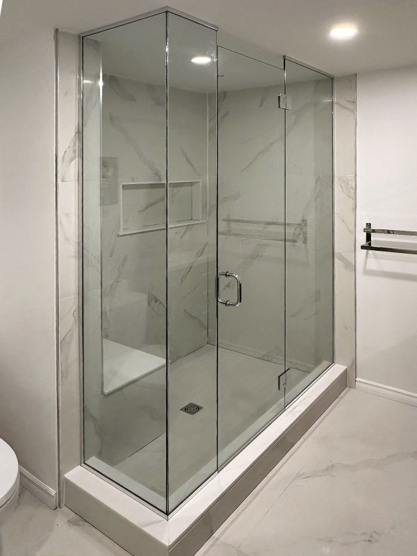 project fort showers frameless chrome l shaped clean