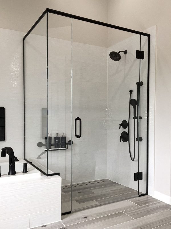 project fort showers matte black header channel