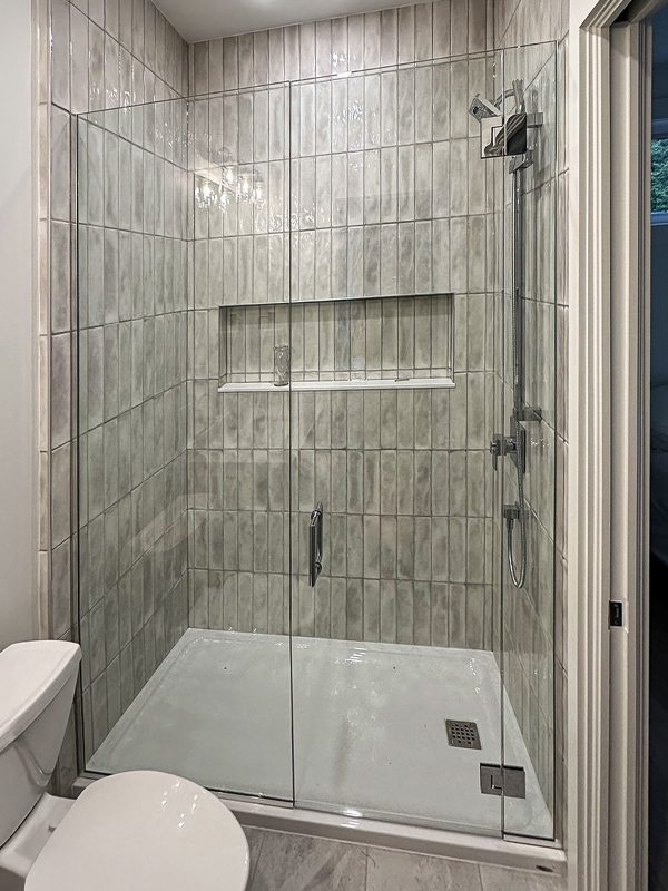 project fort showers wall to wall frameless chrome swing
